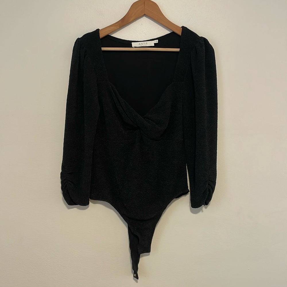 ASTR The Label Size L Long Sleeve Black Bodysuit